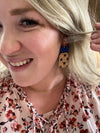 Rounded Square Stars 4th of July Leather Earring’s