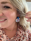 Boho Circle cutout size small 4th of July Leopard Leather Earrings