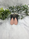 Smooth baby pink Leather teardrop size Medium Earrings