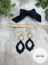 Mommy and me Navy Set with clip on bow and Earrings