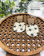 White Star rounded square earrings