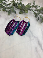 Pebbled Colors Fringe Earrings