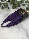 Purple Triple Feather Earrings