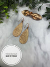 Mommy and Me Rose gold shimmer teardrop Earrings and twisted knot bow clip