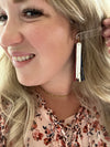 Triple Fringe Red, White and Blue Leather Earrings
