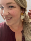 Chevron and Mustard yellow Leather Pineapple Earrings