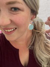 Mexican Confetti and baby blue Leather Pineapple Earrings