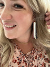 Triple Fringe Red, White and Blue Leather Earrings